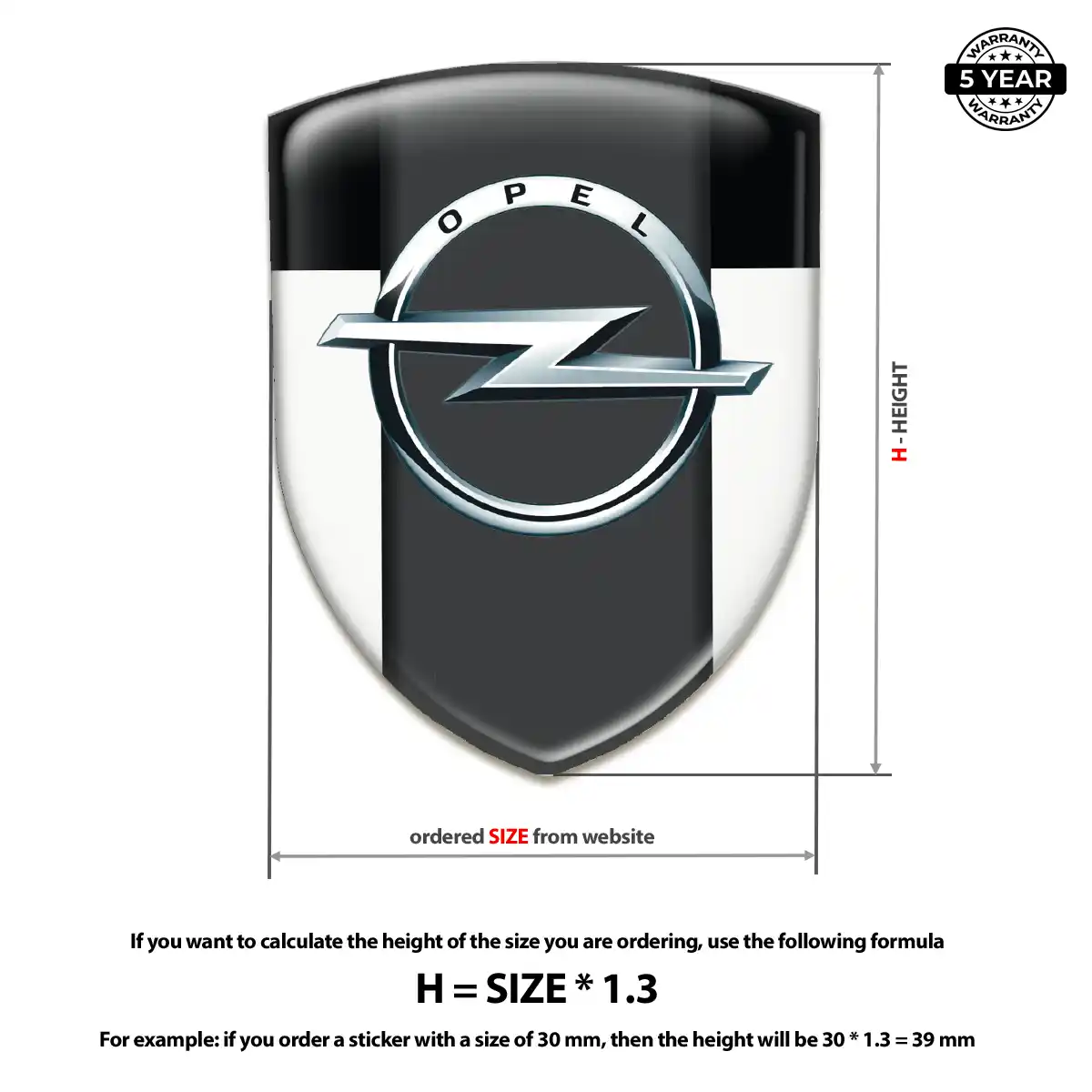Opel Self Adhesive Emblem Sticker Prestige Line