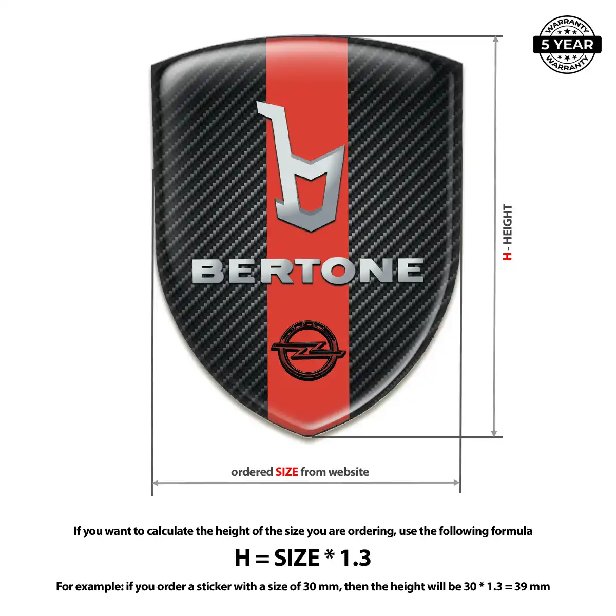 Opel Self Adhesive Emblem Sticker Resin Elite