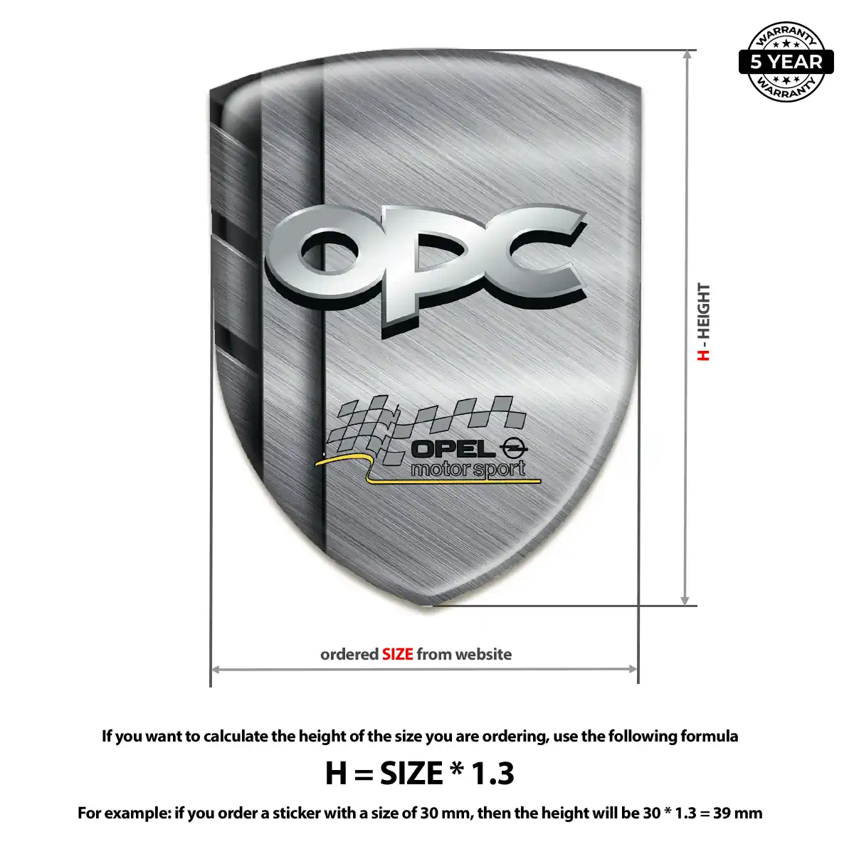 Opel Self Adhesive Emblem Sticker Resin Luxe