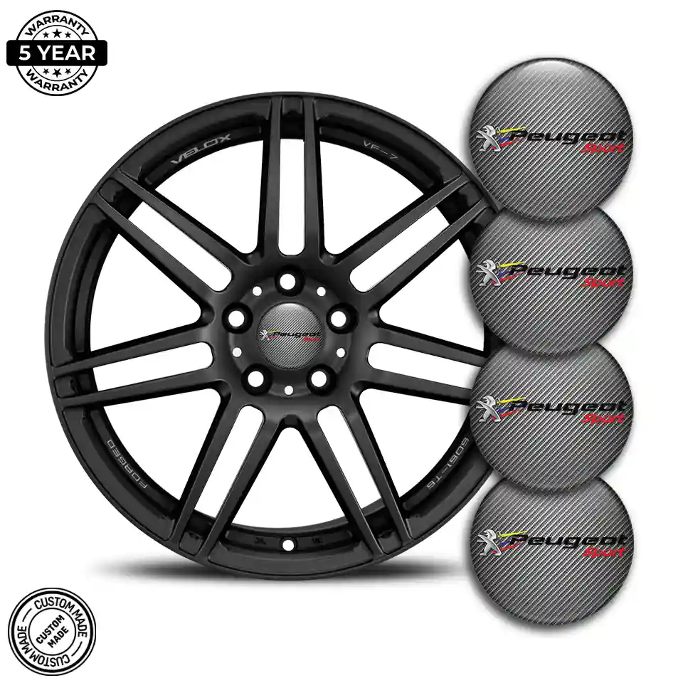 Peugeot Emblem Wheel Center Caps Elite Finish