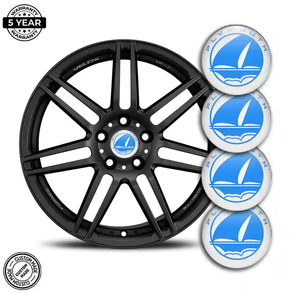 Plymouth Emblem Center Hub Cap Self-Adhesive Sleek Style