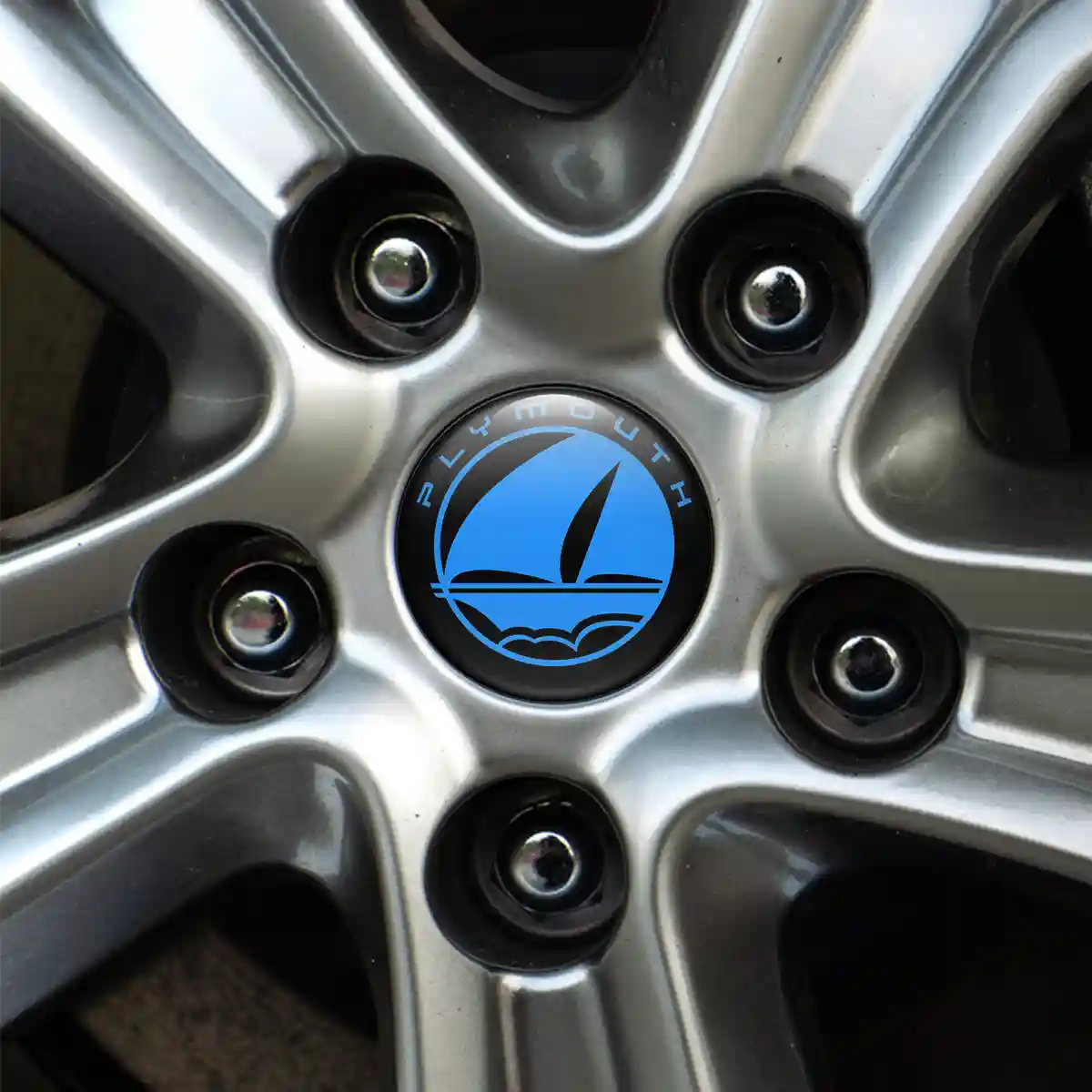 Plymouth Logo Silicone Sticker Self-Adhesive Sleek Style