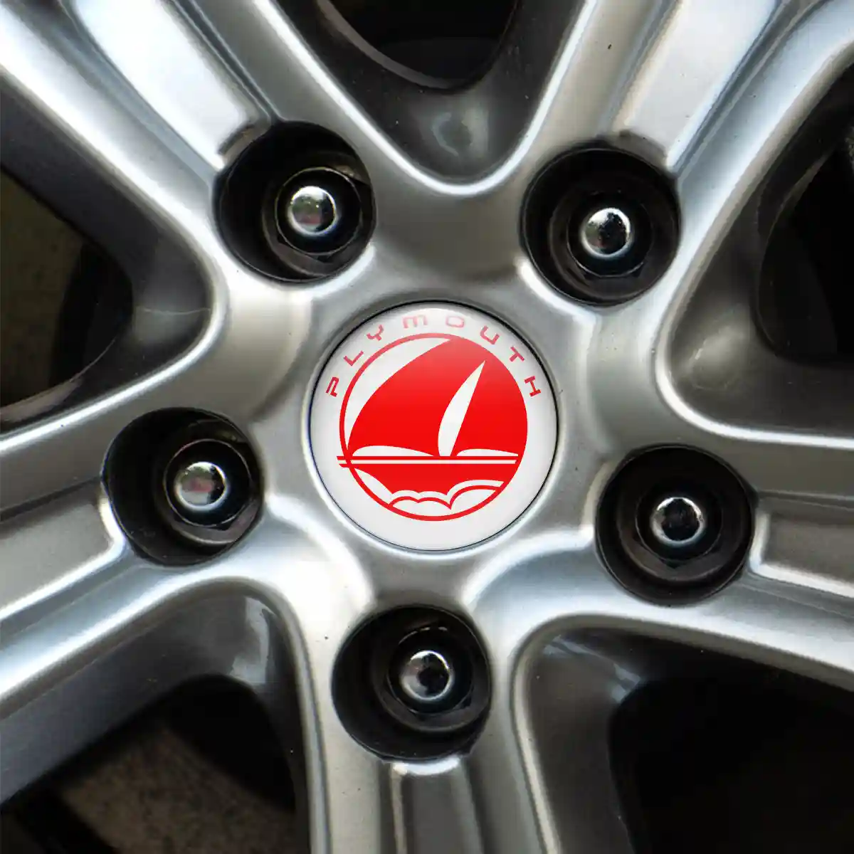 Plymouth Logo Silicone Sticker Sleek Style