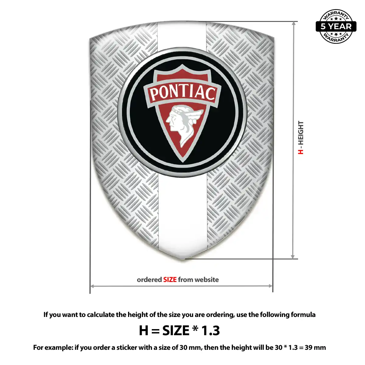 Pontiac 3D Badge Sticker Elite Finish