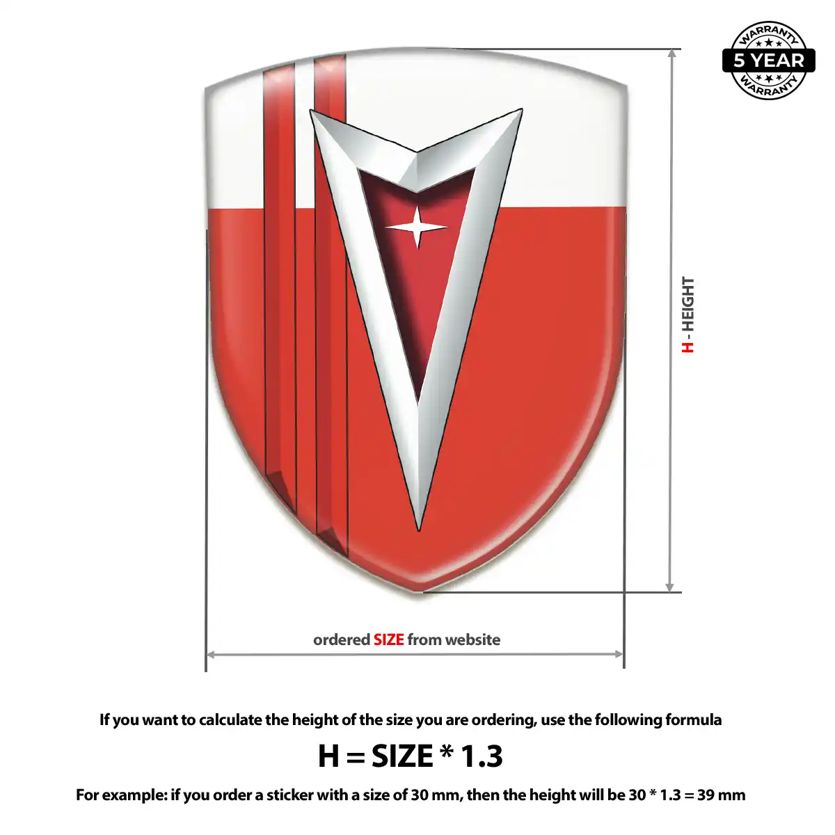 Pontiac 3D Badge Sticker Refined Design