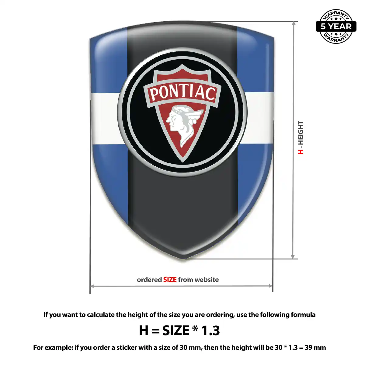 Pontiac 3D Badge Sticker Sleek Style