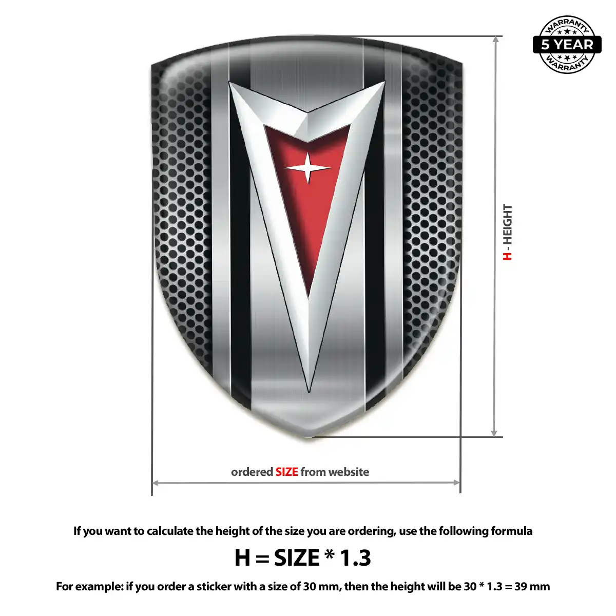 Pontiac 3D Domed Sticker Refined Design