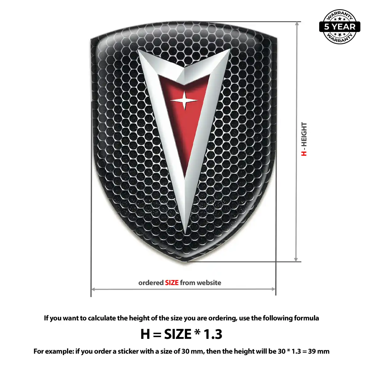 Pontiac 3D Domed Sticker Sleek Style