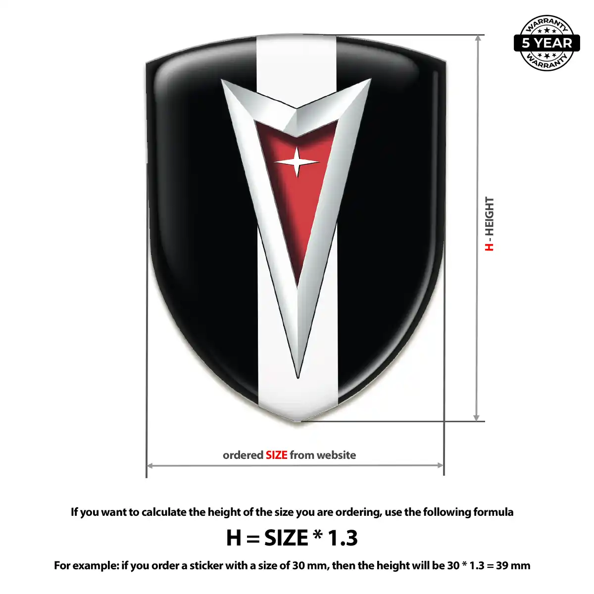 Pontiac 3D Emblem Sticker Elite Finish
