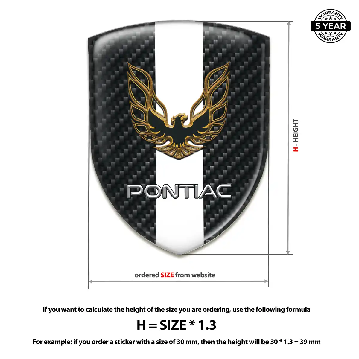 Pontiac 3D Emblem Sticker Refined Design