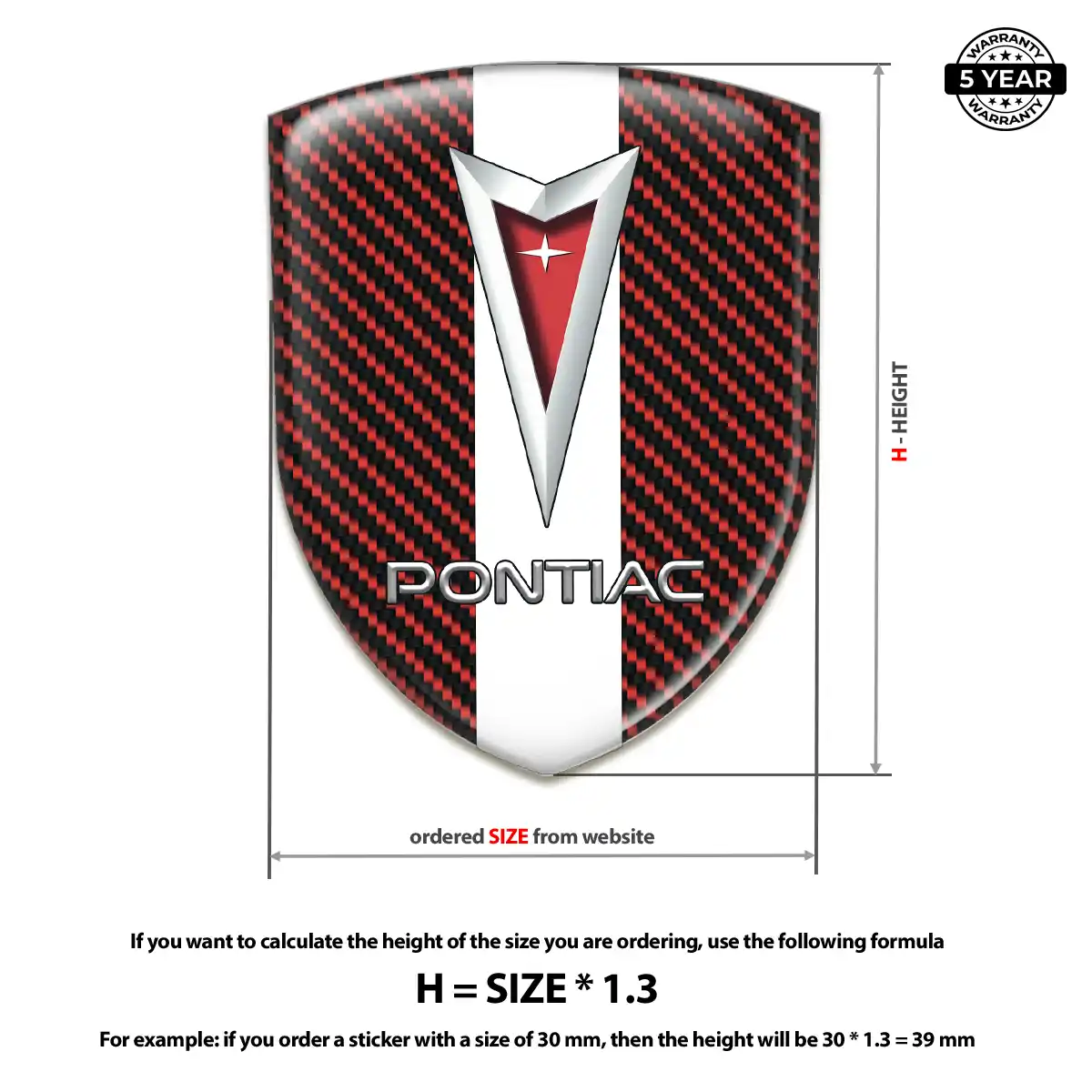Pontiac 3D Emblem Sticker Sleek Style