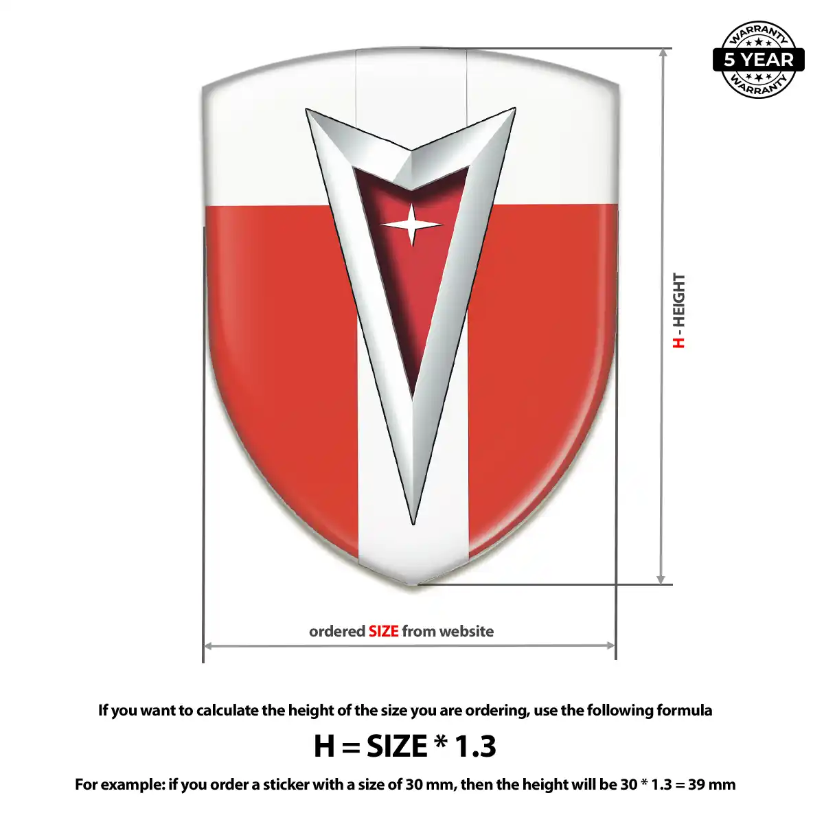 Pontiac 3D Gel Sticker Elite Finish
