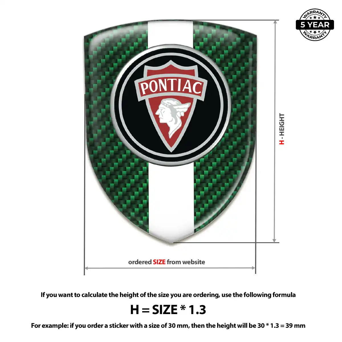 Pontiac 3D Gel Sticker Sleek Style