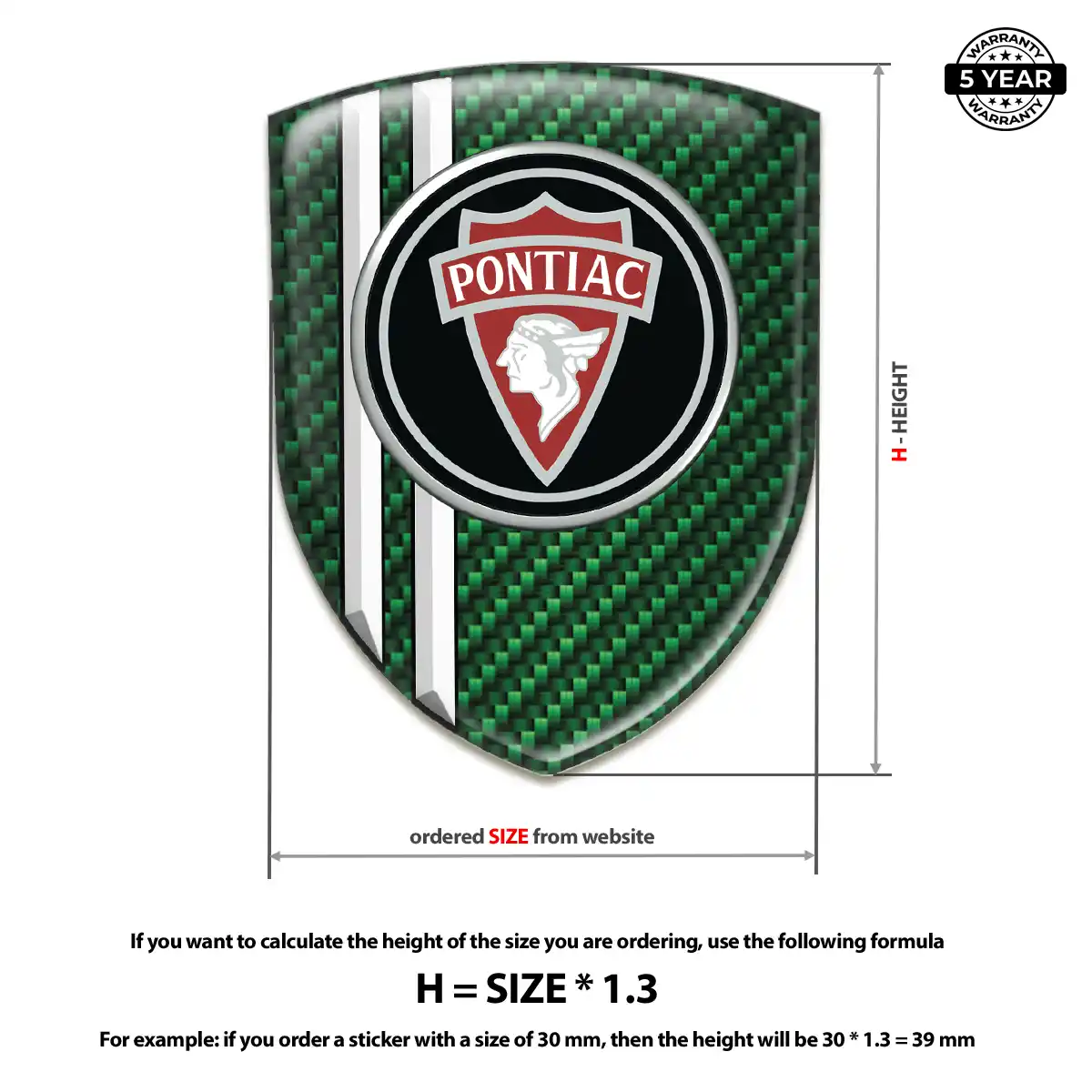 Pontiac 3D Logo Sticker Elite Finish