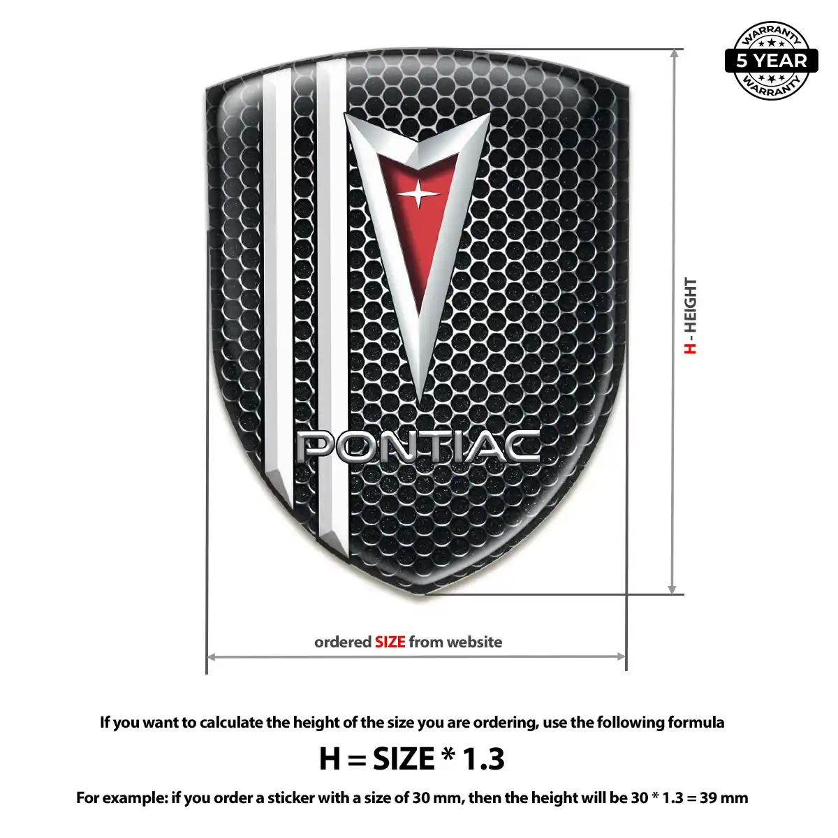 Pontiac 3D Logo Sticker Refined Design