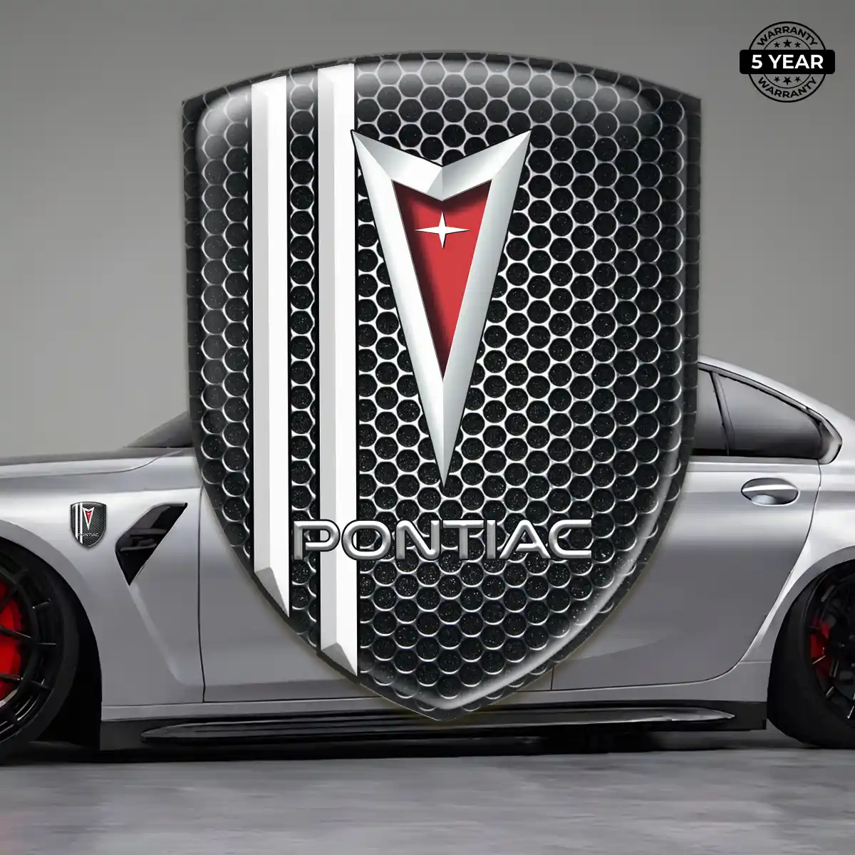 Pontiac 3D Logo Sticker Refined Design