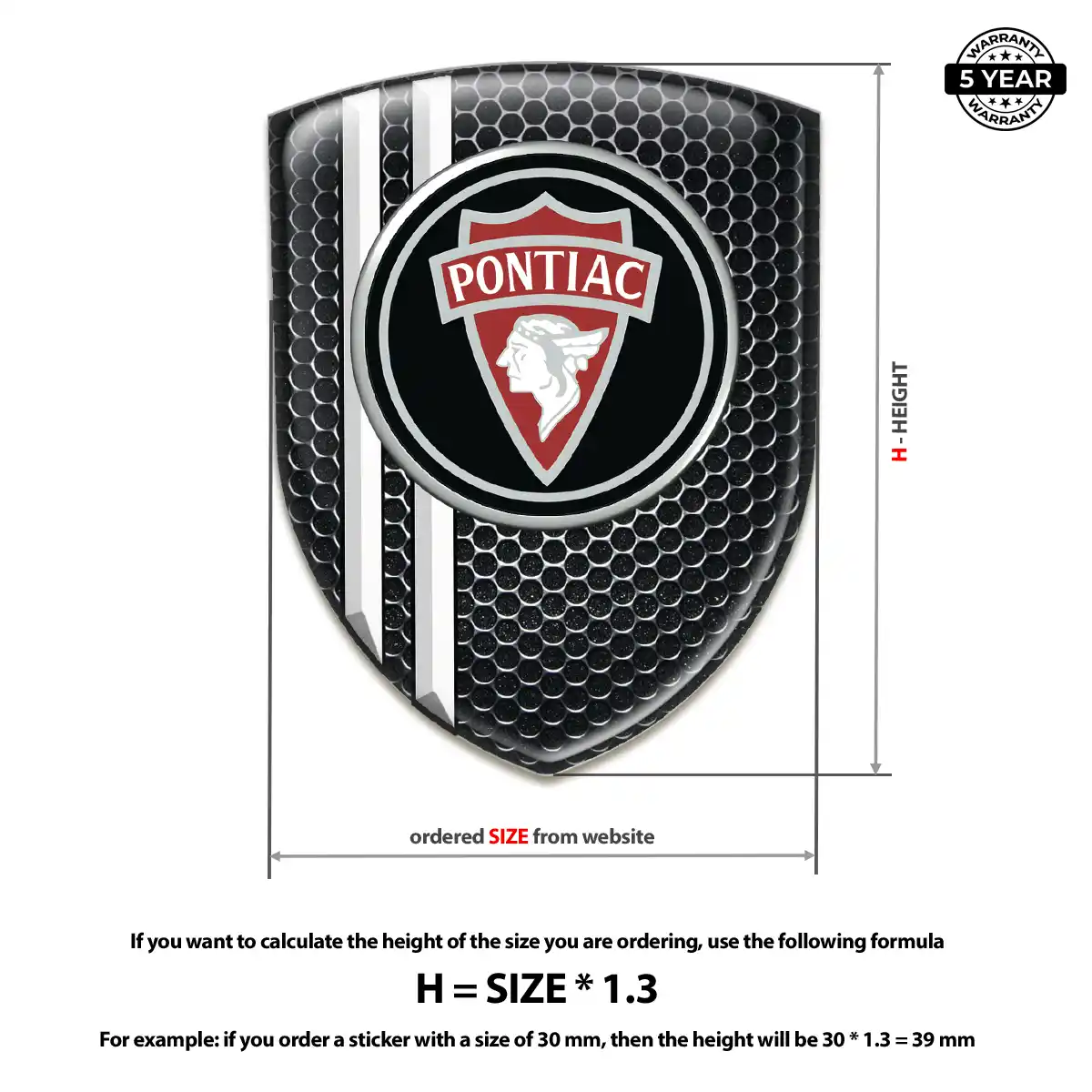 Pontiac 3D Logo Sticker Sleek Style