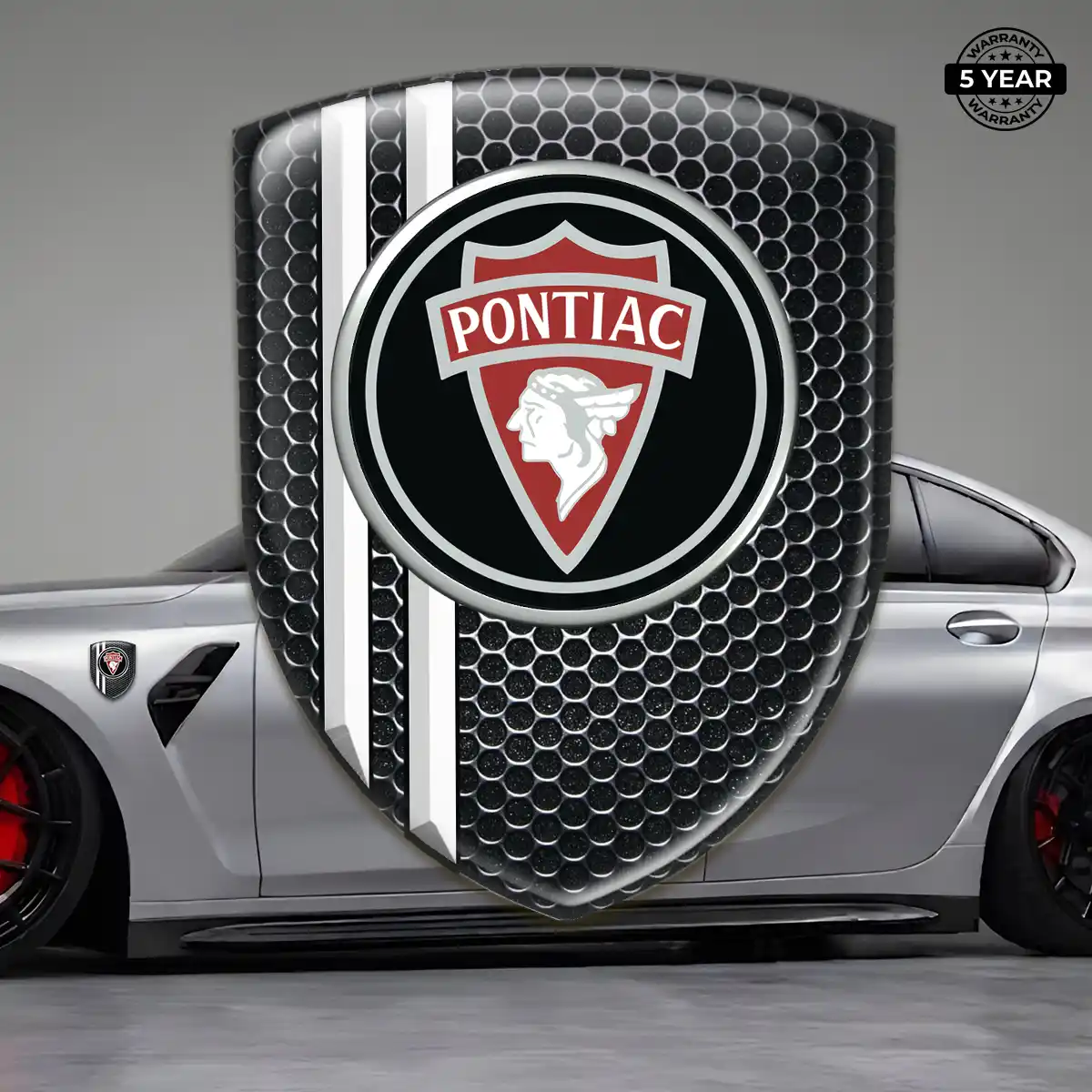 Pontiac 3D Logo Sticker Sleek Style