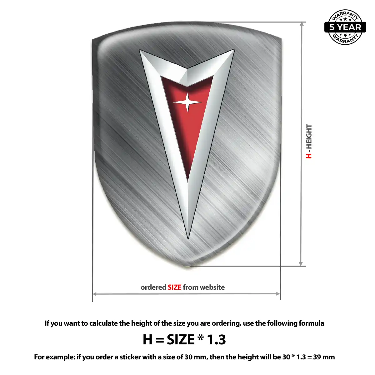 Pontiac 3D Resin Sticker Elite Finish