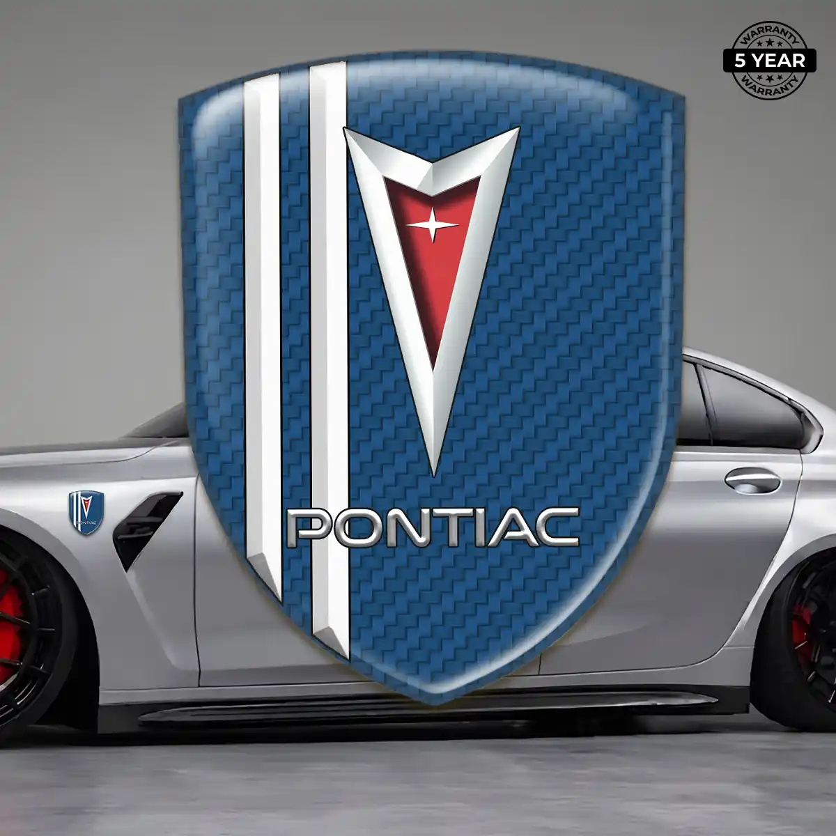 Pontiac 3D Resin Sticker Refined Design