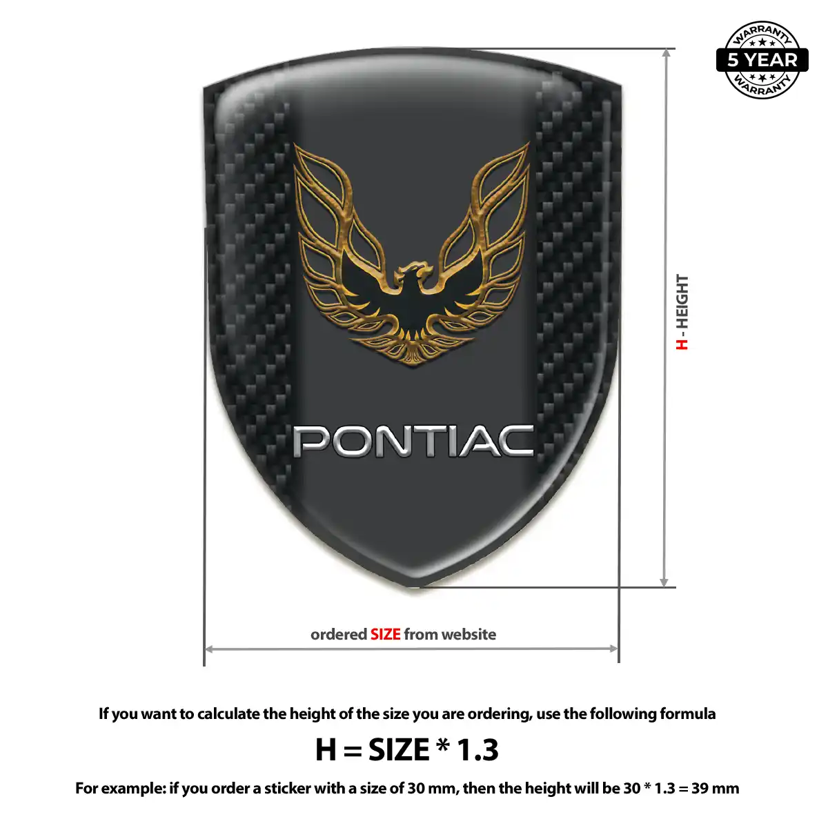 Pontiac Automotive Emblem Sticker Elite Finish
