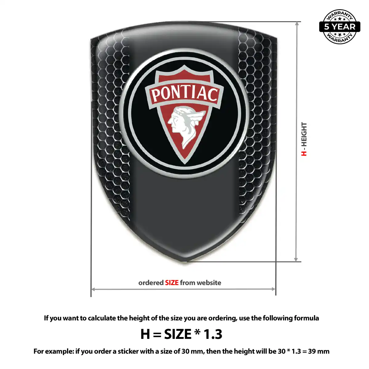 Pontiac Automotive Emblem Sticker Refined Design