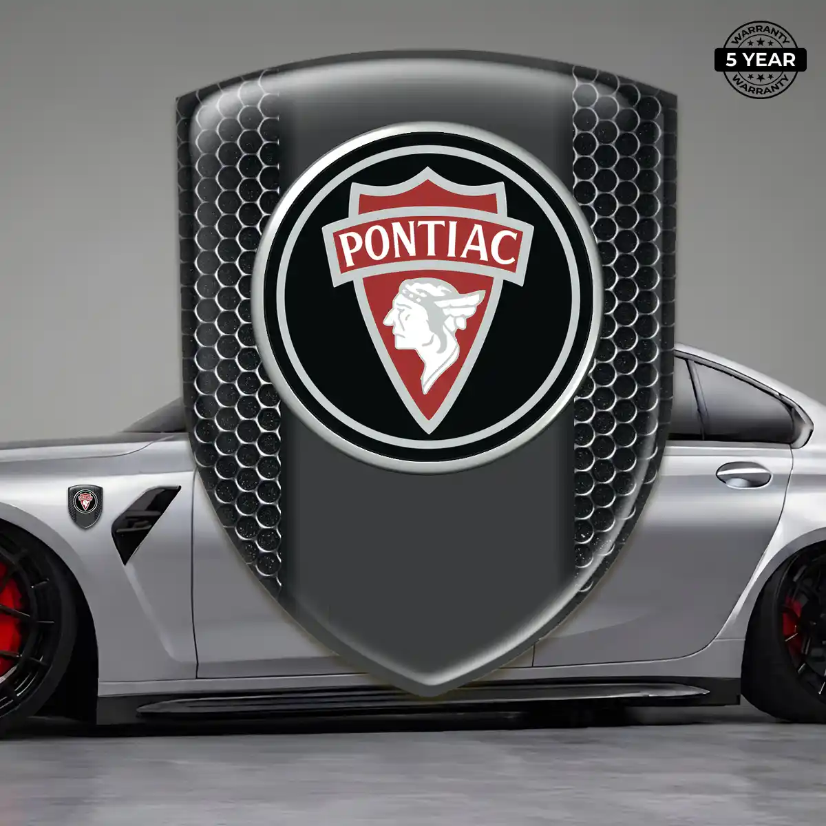 Pontiac Automotive Emblem Sticker Refined Design
