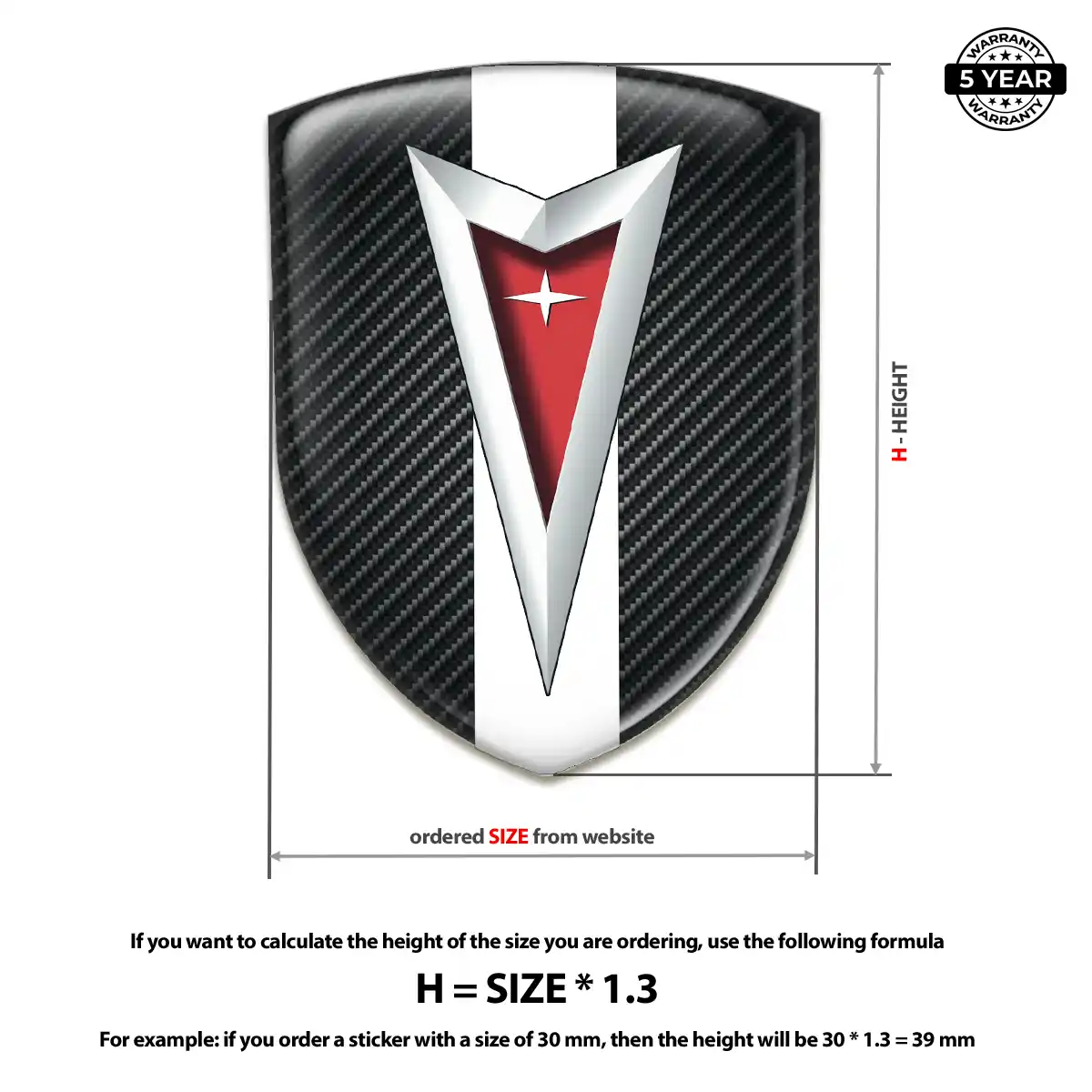 Pontiac Automotive Logo Sticker Elite Finish