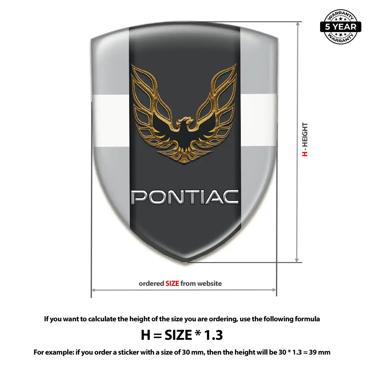 Pontiac Automotive Logo Sticker Refined Design