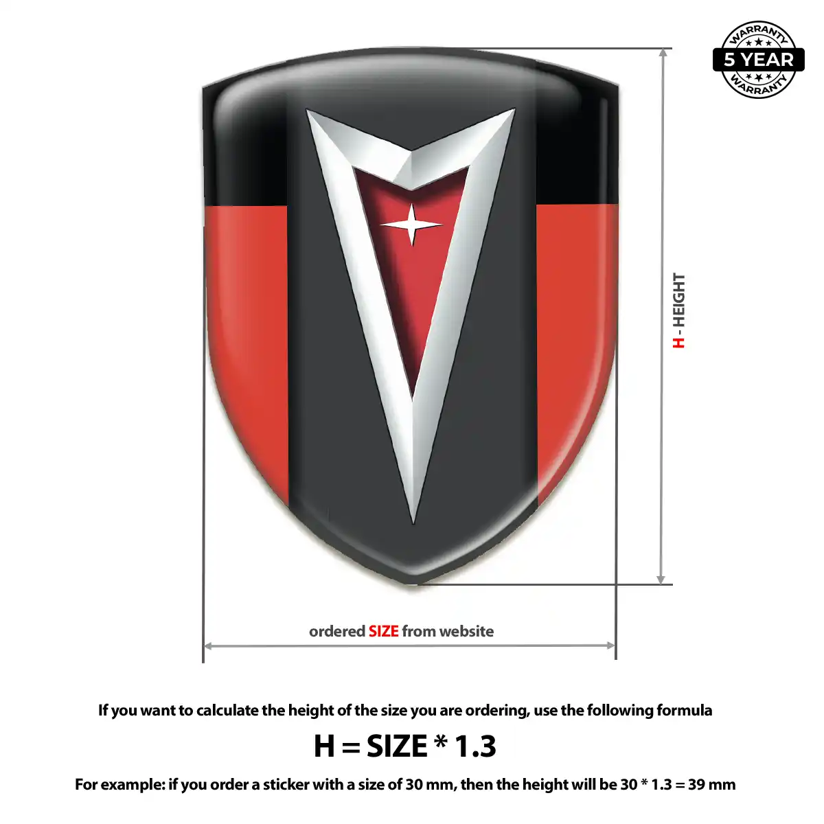 Pontiac Automotive Resin Decal Refined Design