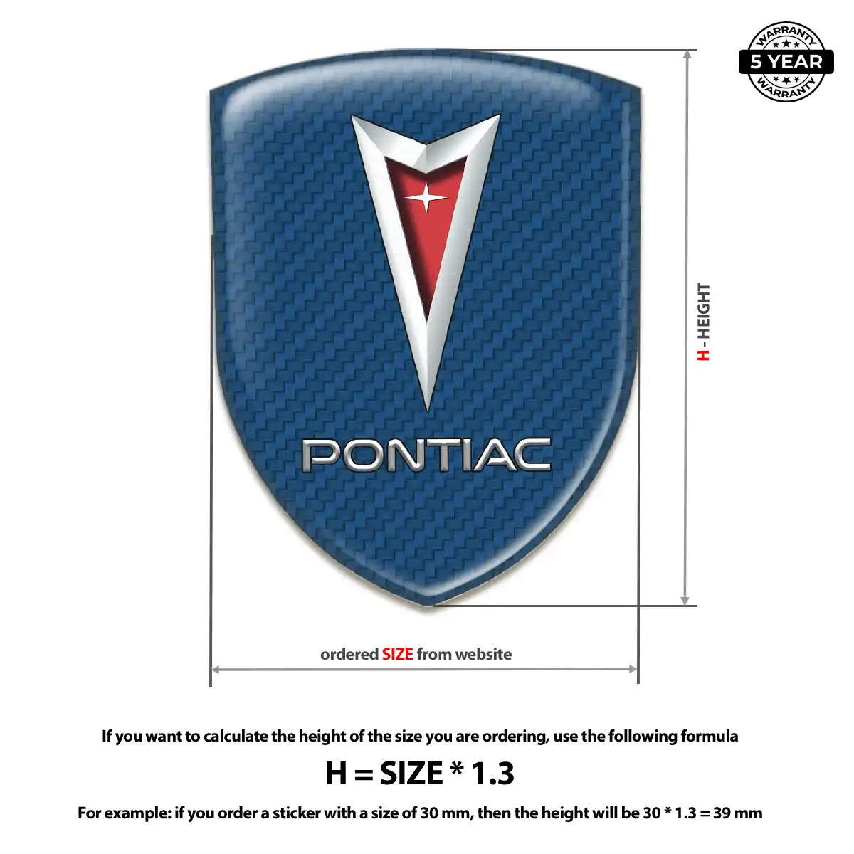Pontiac Automotive Resin Decal Sleek Style