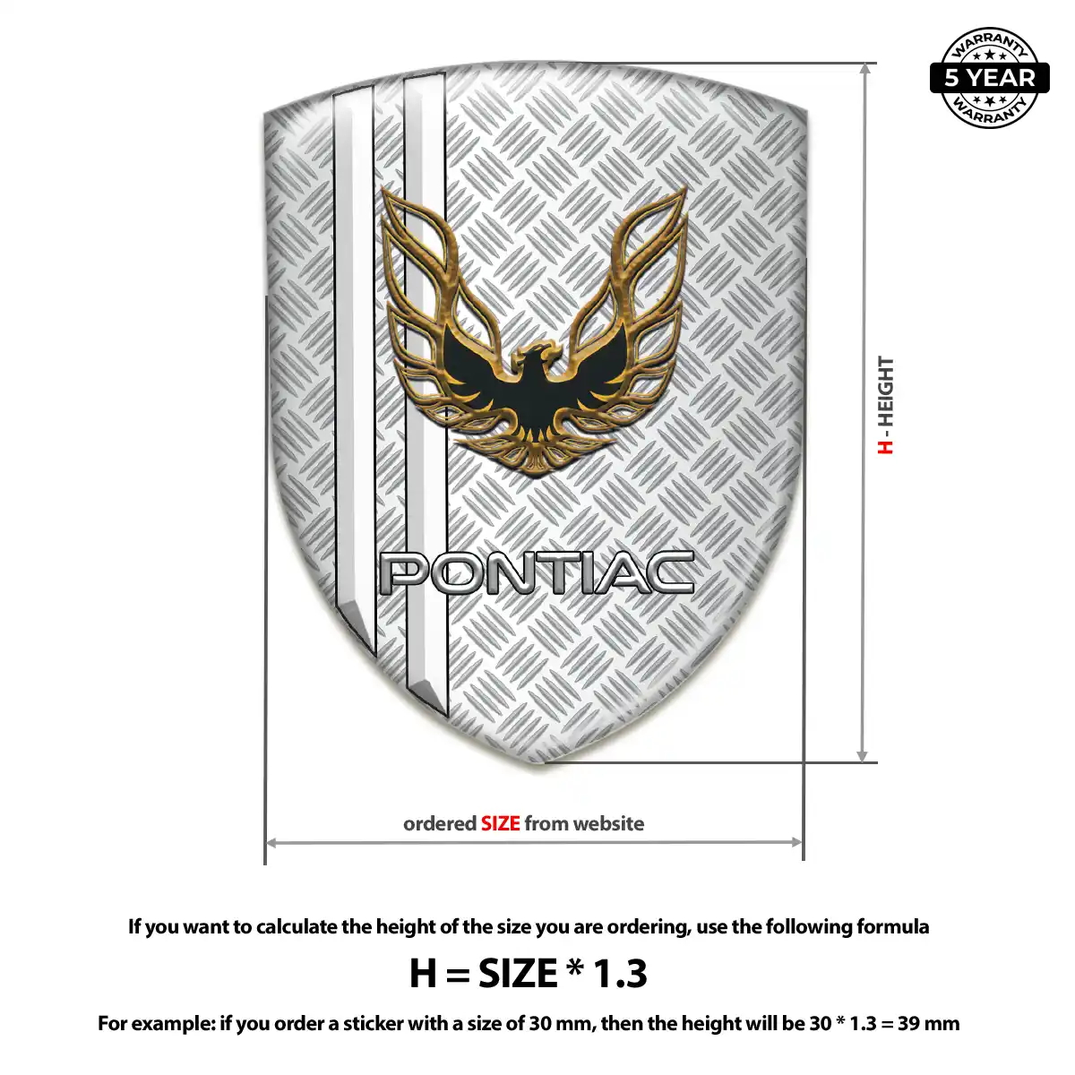 Pontiac Car Badge Sticker Refined Design