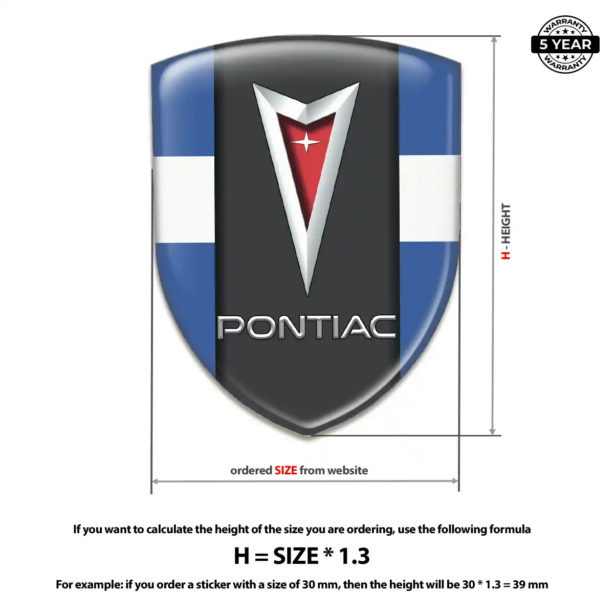 Pontiac Car Badge Sticker Sleek Style