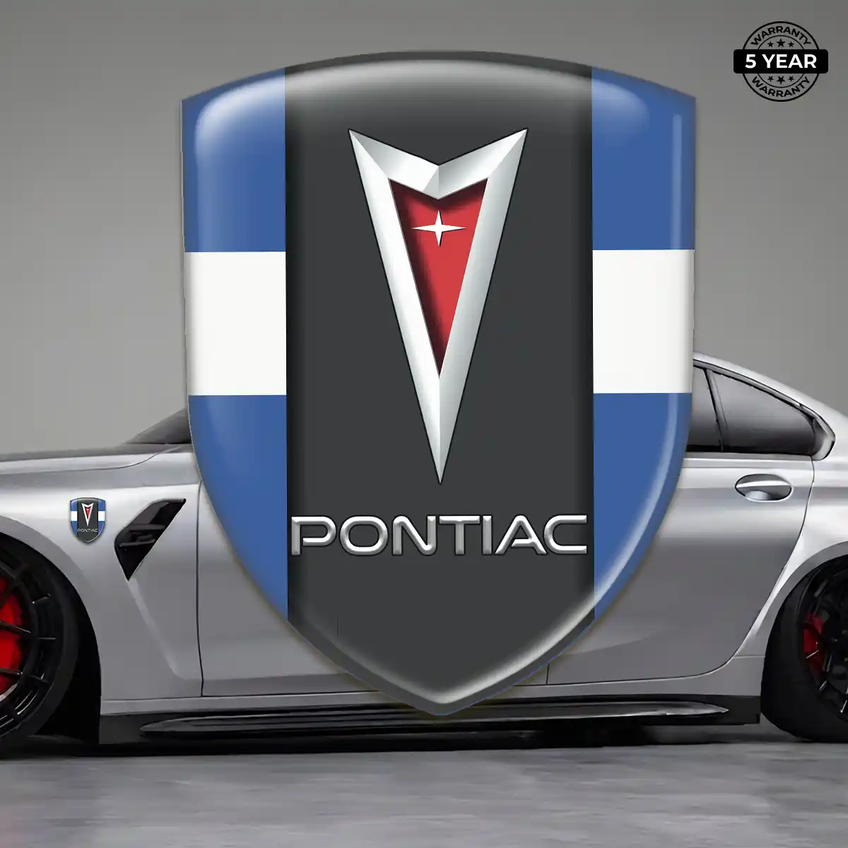 Pontiac Car Badge Sticker Sleek Style