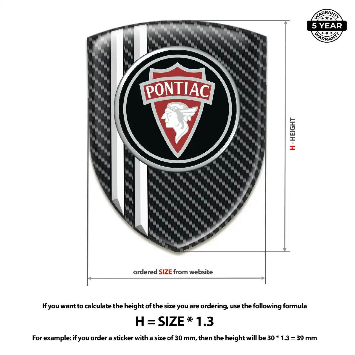 Pontiac Car Emblem Decal Elite Finish
