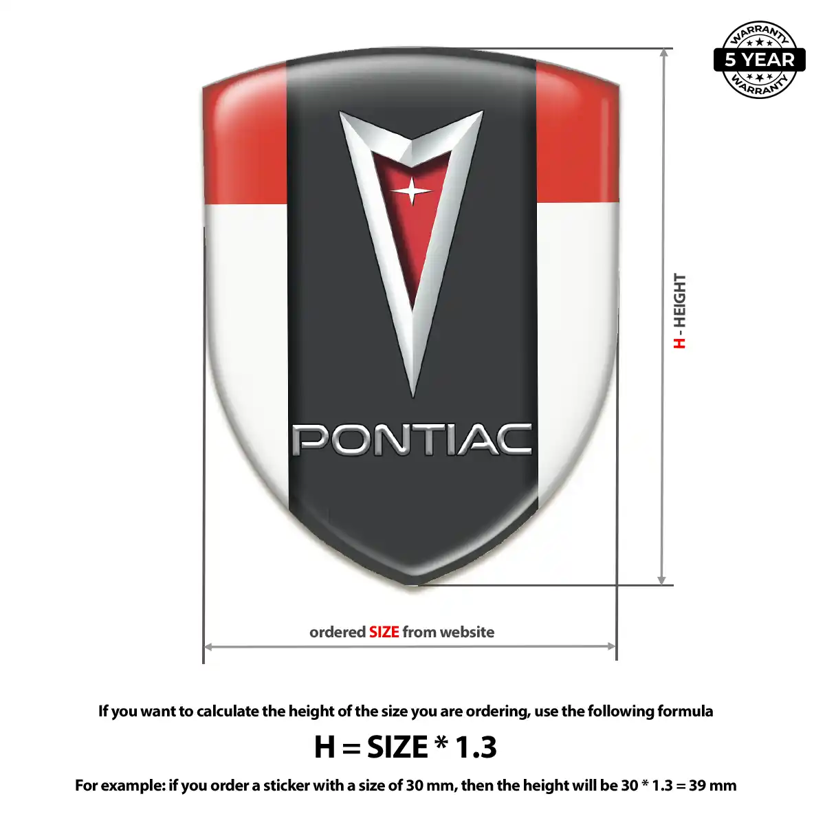 Pontiac Car Emblem Decal Refined Design