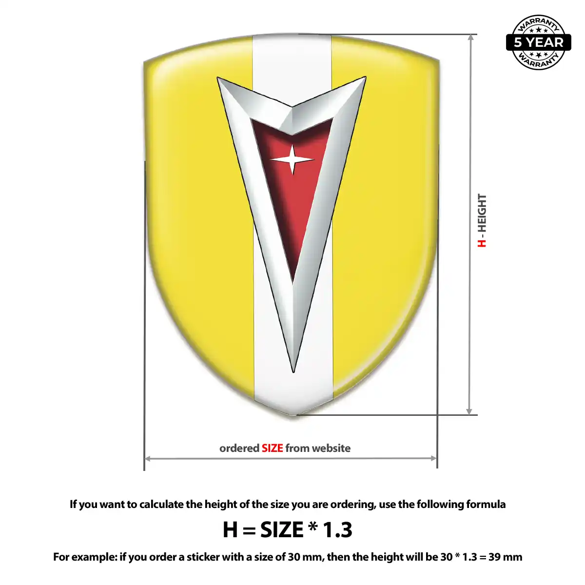 Pontiac Car Emblem Sticker Refined Design
