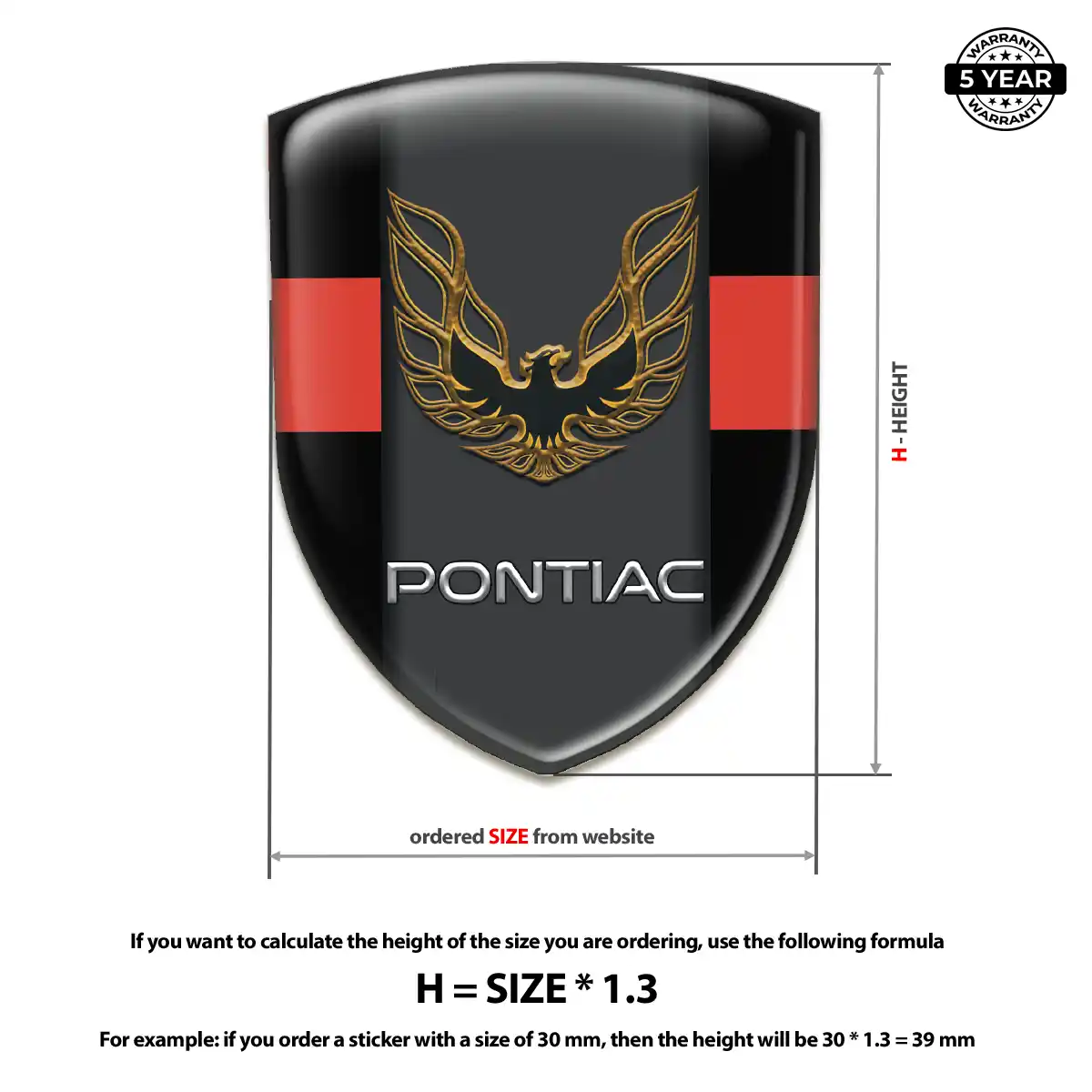 Pontiac Car Logo Decal Elite Finish