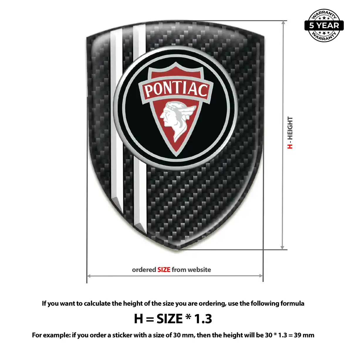 Pontiac Car Logo Decal Refined Design