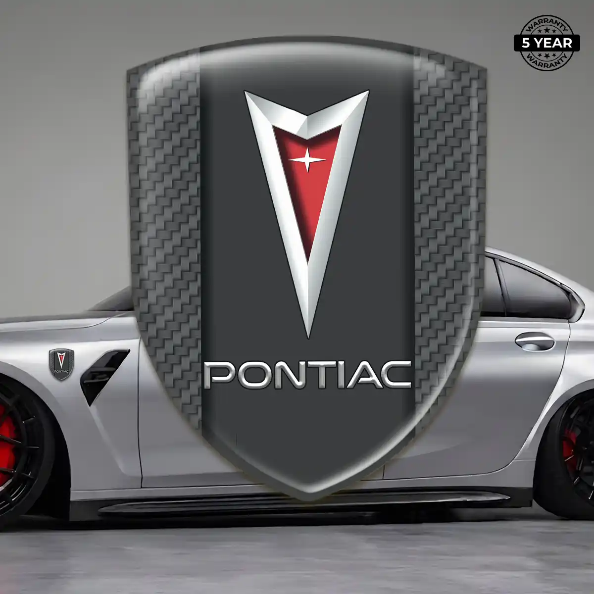 Pontiac Domed Car Sticker Elite Finish