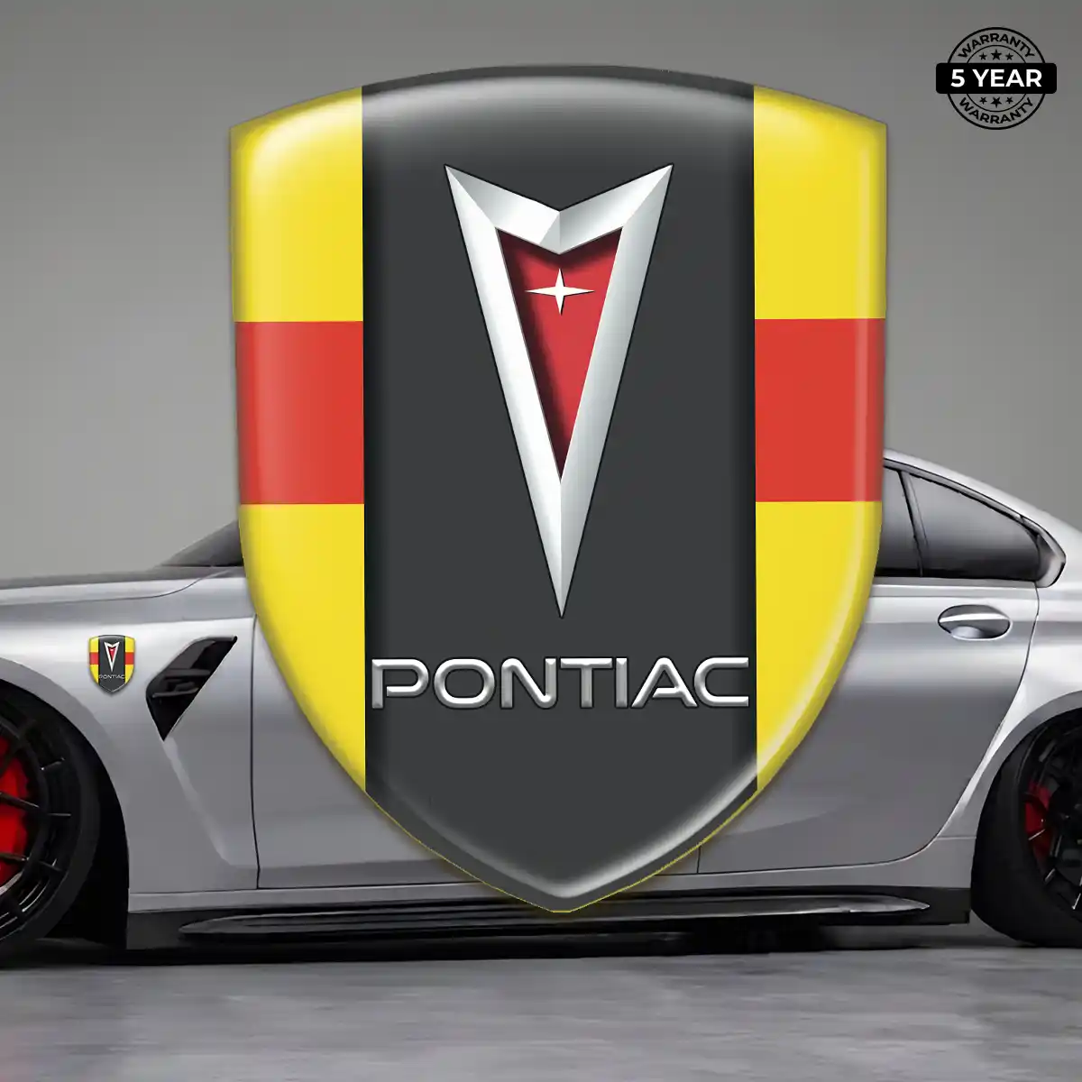 Pontiac Domed Car Sticker Refined Design