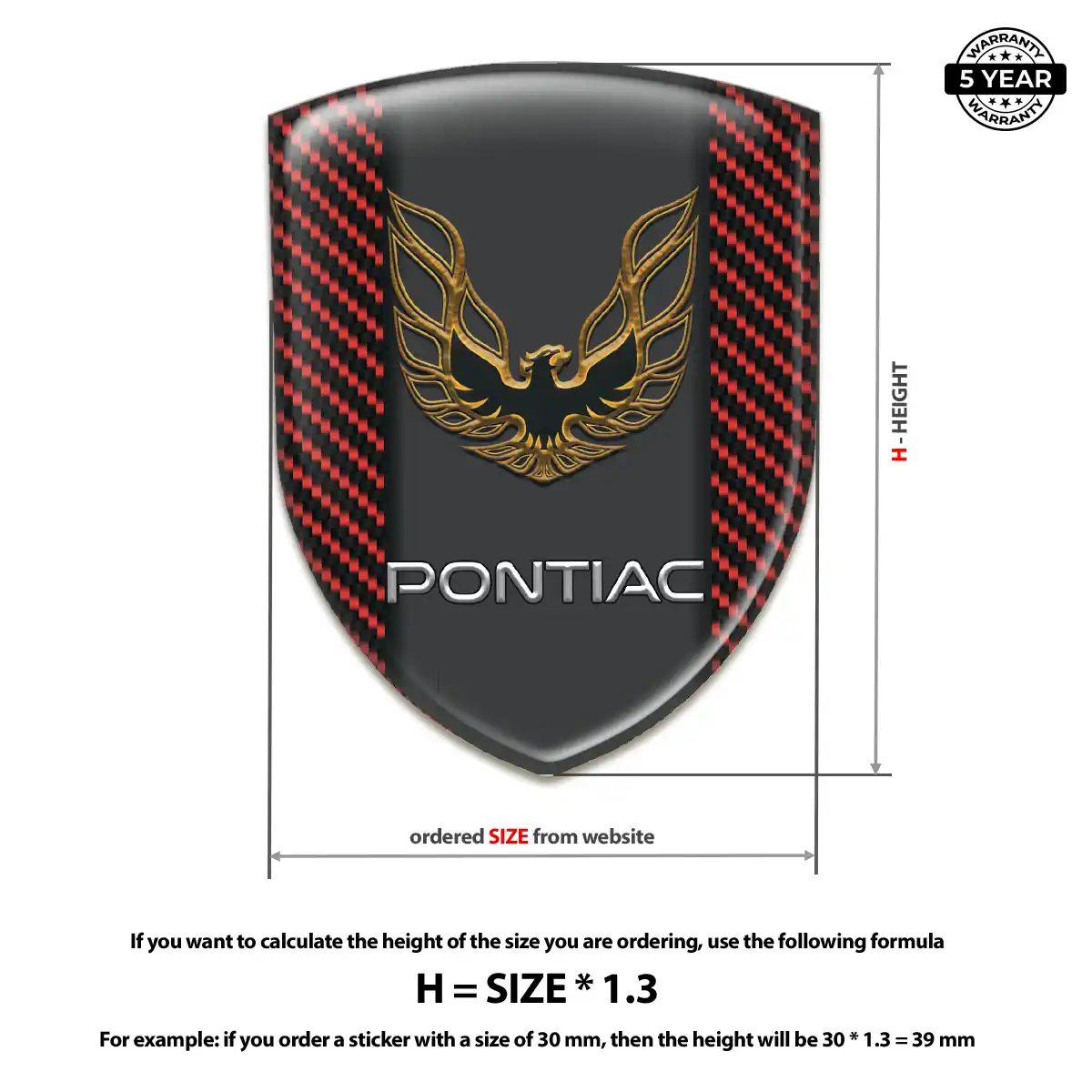 Pontiac Domed Car Sticker Sleek Style