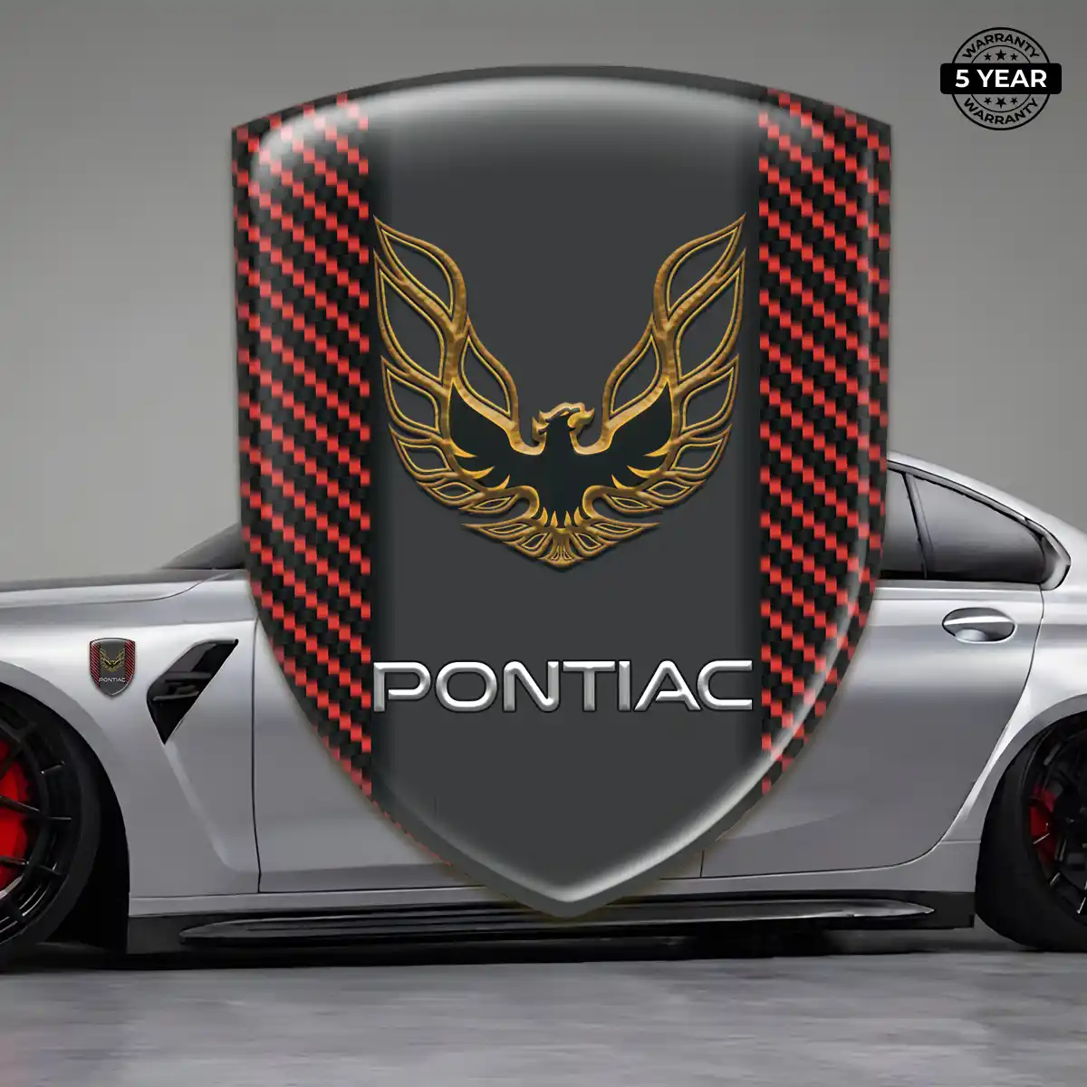 Pontiac Domed Car Sticker Sleek Style
