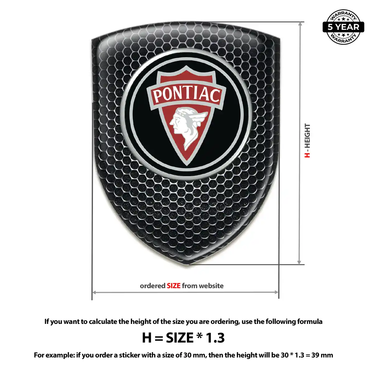 Pontiac Domed Decal Refined Design