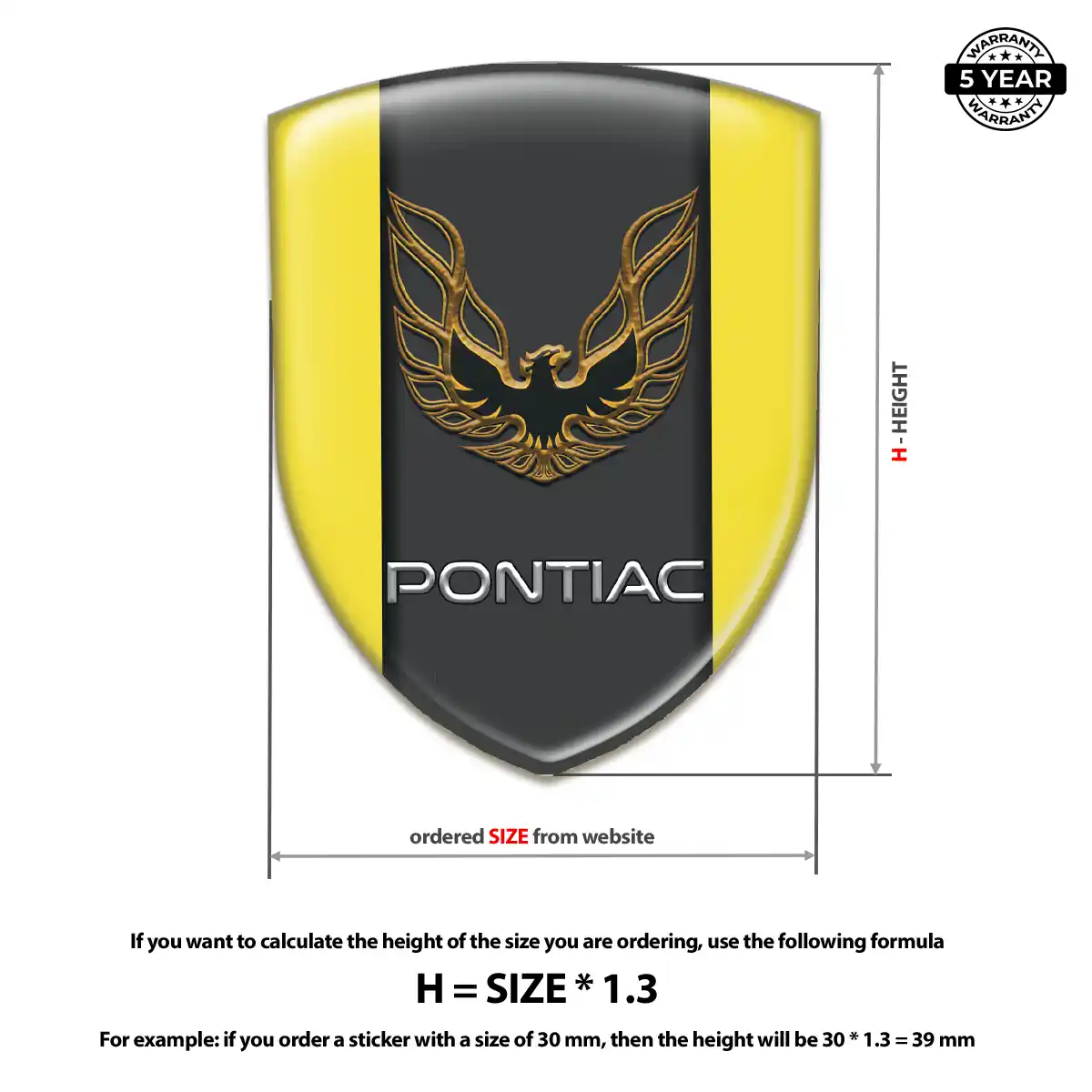Pontiac Domed Decal Sleek Style