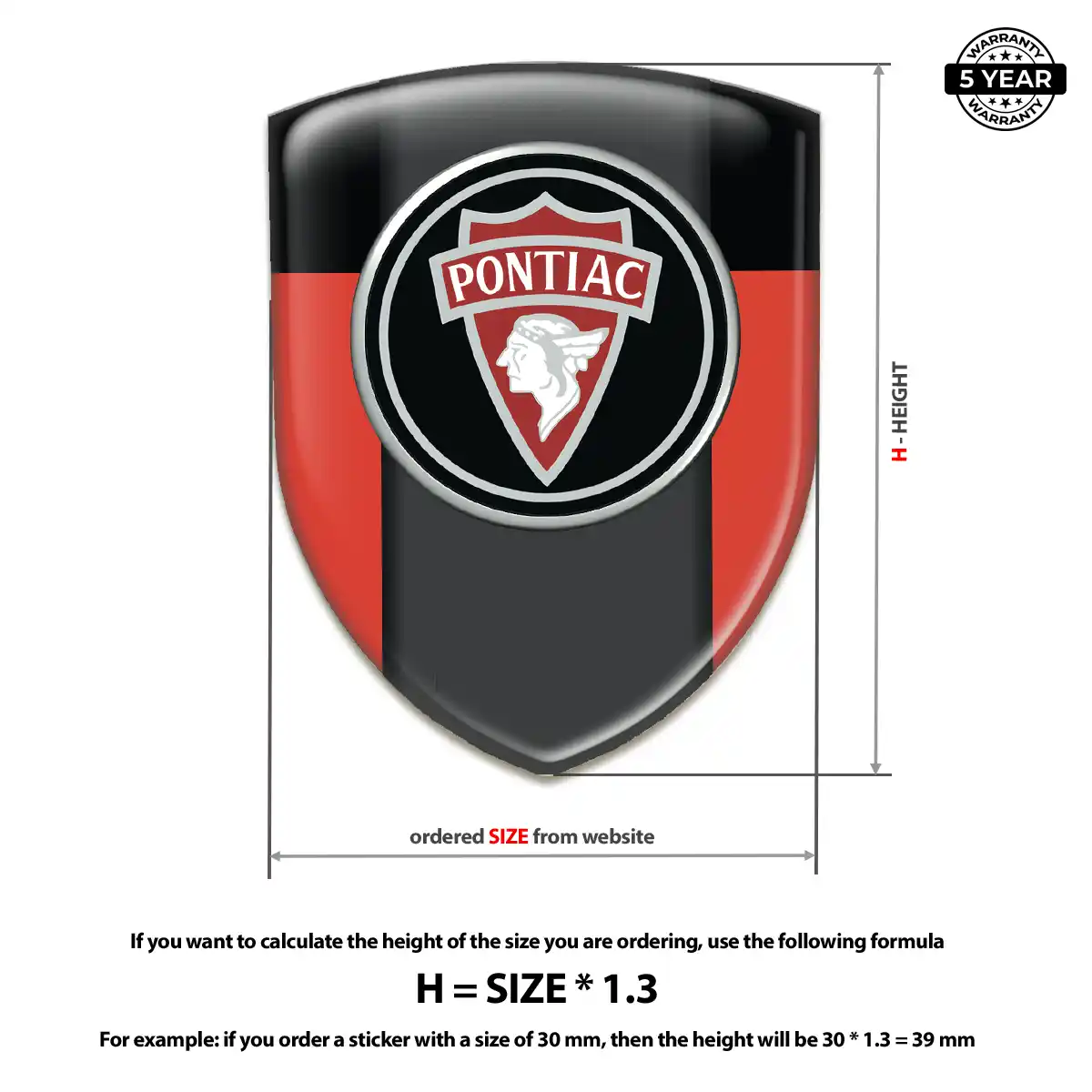 Pontiac Domed Logo Decal Refined Design