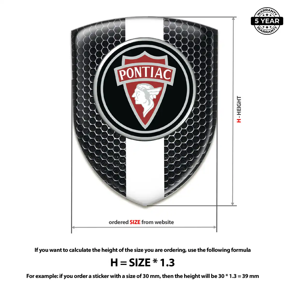 Pontiac Domed Logo Decal Sleek Style