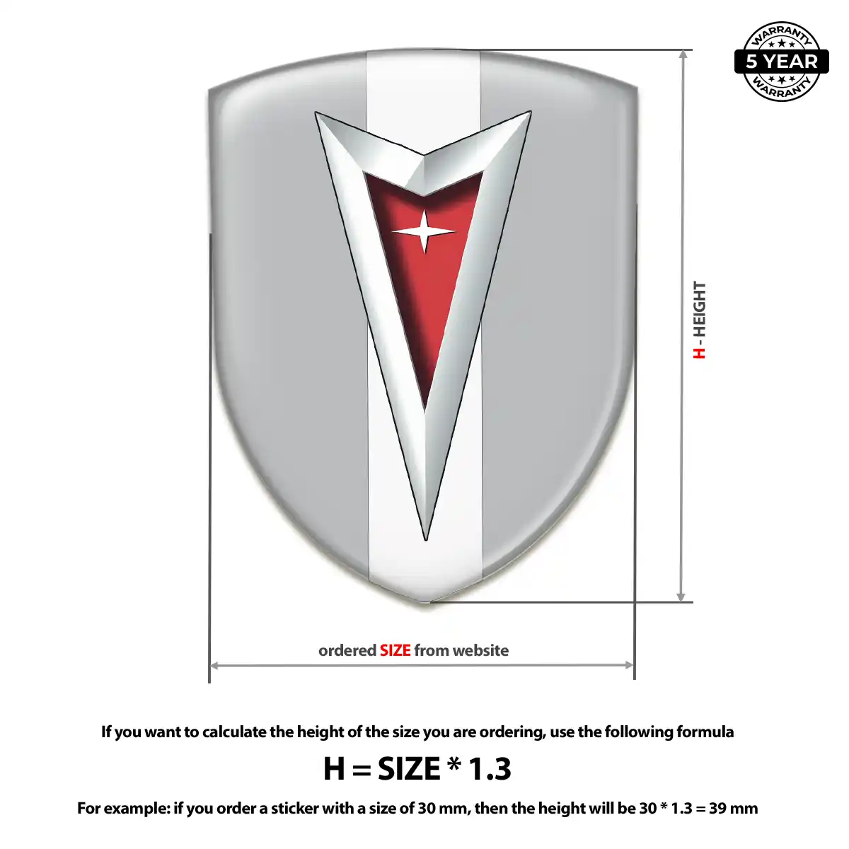 Pontiac Domed Logo Sticker Elite Finish
