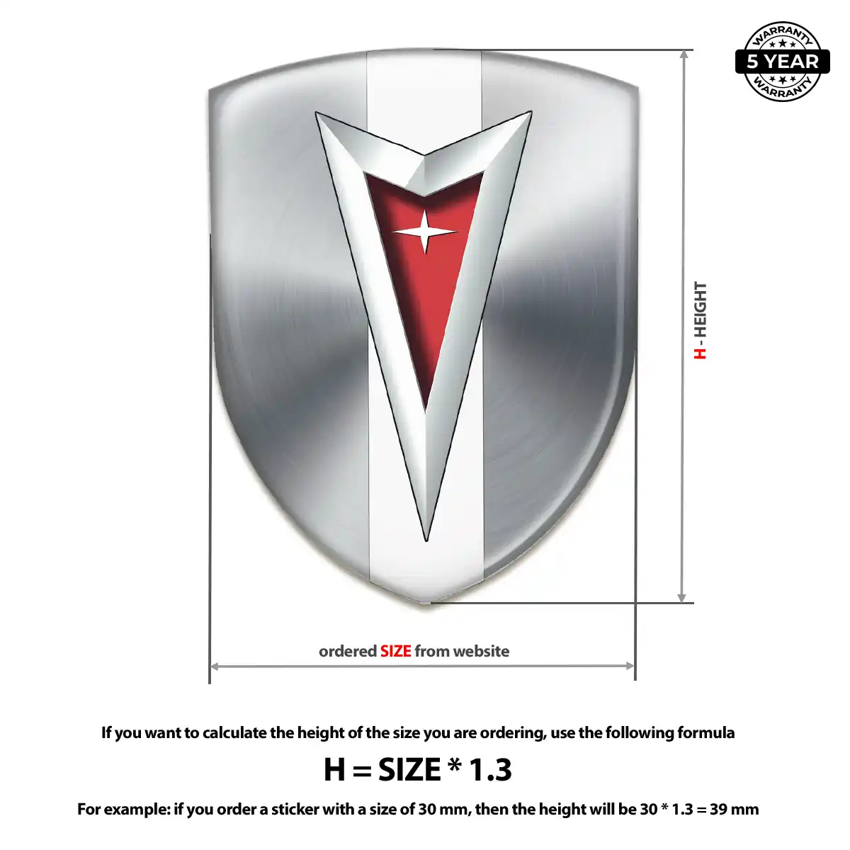 Pontiac Domed Logo Sticker Refined Design