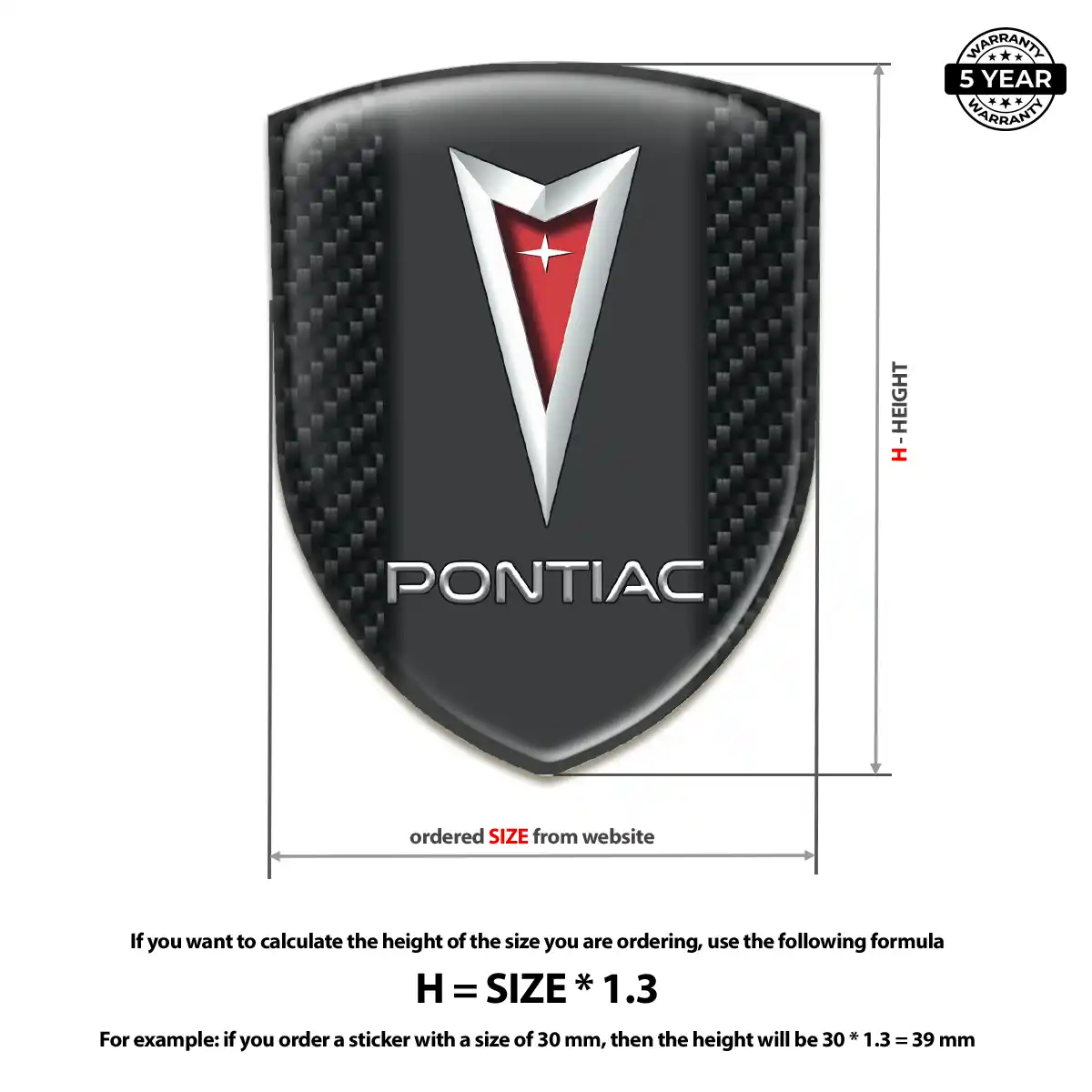 Pontiac Emblem Domed Badge Elite Finish